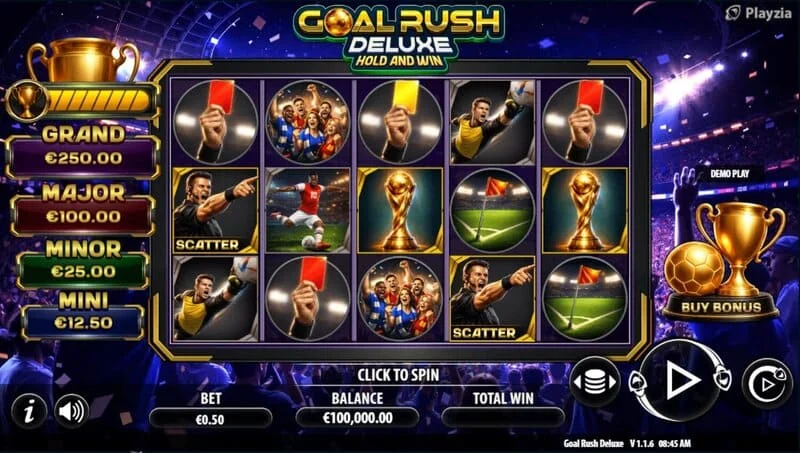 Goal Rush Deluxe - Free Spin modunda oyun ekranı